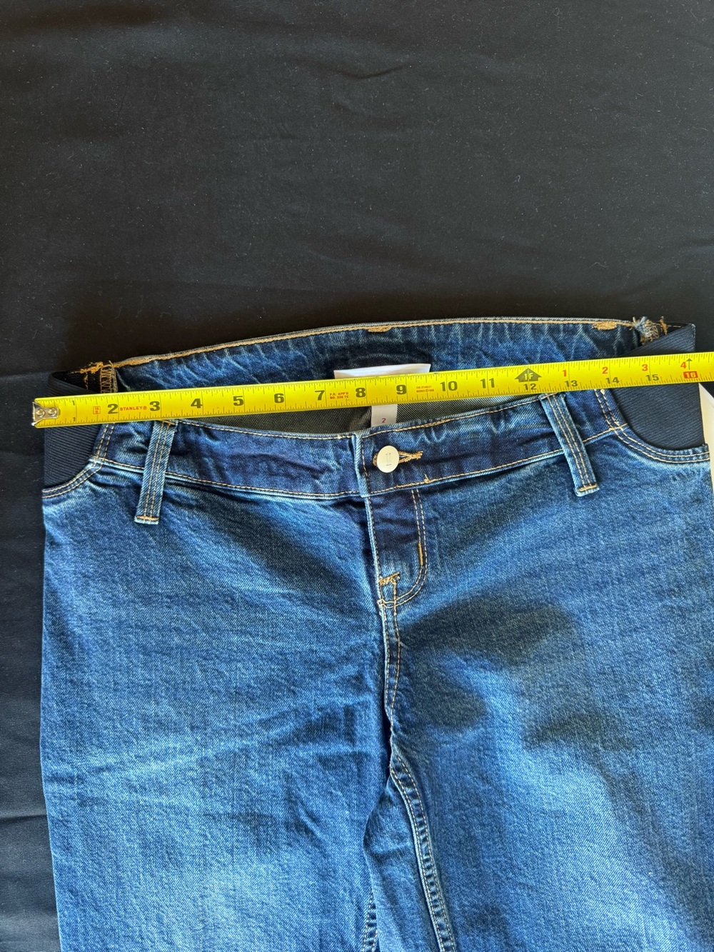 Isabel Maternity Size 2 90s Straight Leg Jeans Dark Wash Side Panel NWT - Picture 5 of 10